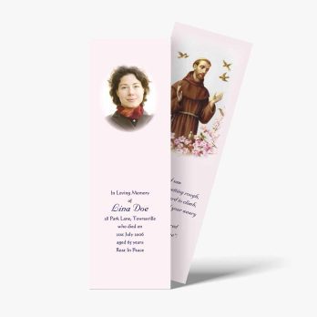 a bookmarks with a picture of a woman and a man