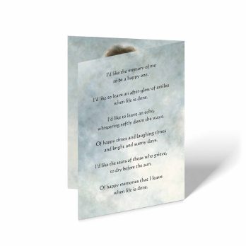 memorial card with poem