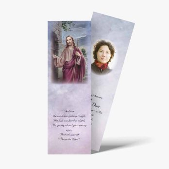 a bookmark with a picture of jesus on it