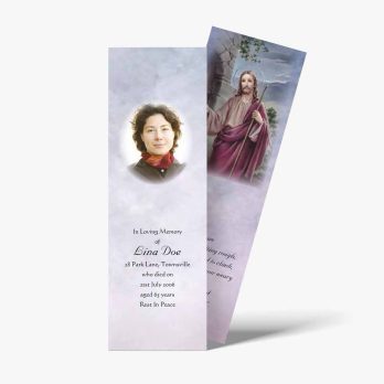 a bookmark with a picture of jesus on it