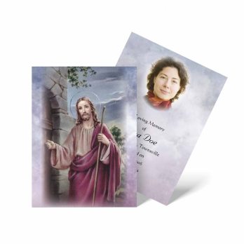 a religious card with jesus on it