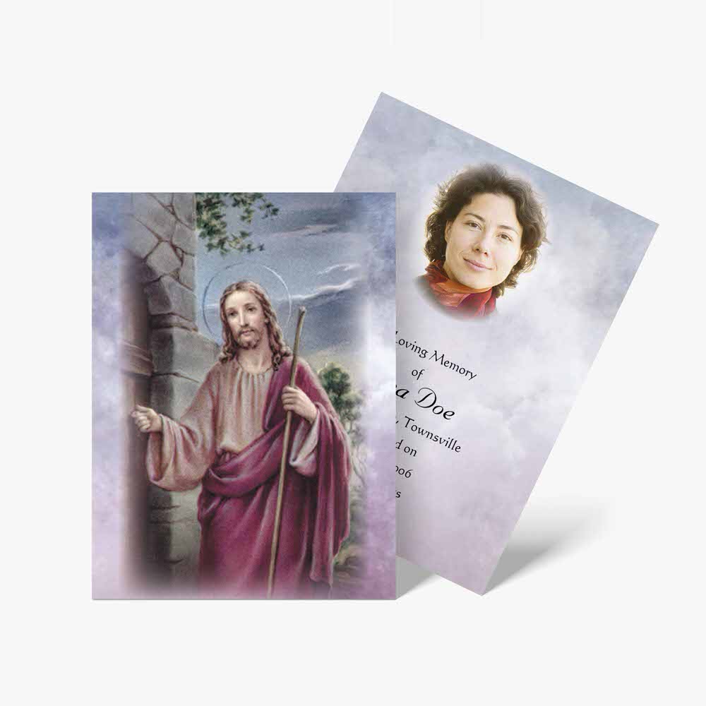 a religious card with jesus on it