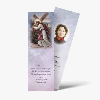 a bookmark with a picture of jesus on it