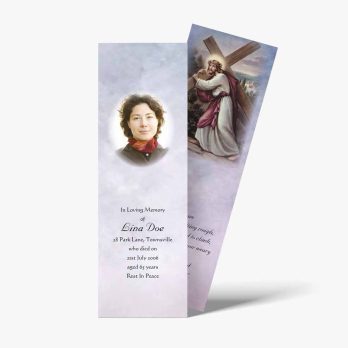 a bookmark with a picture of jesus on it