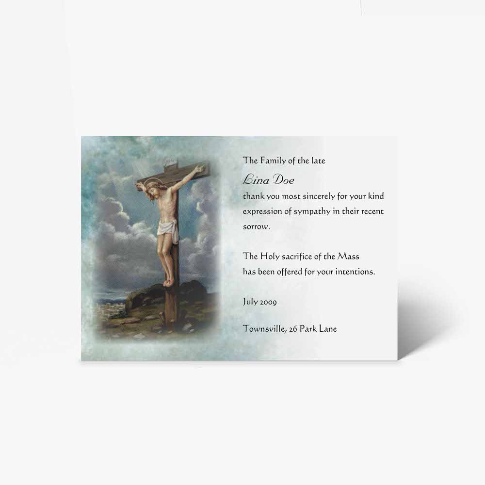 jesus on the cross - prayer card