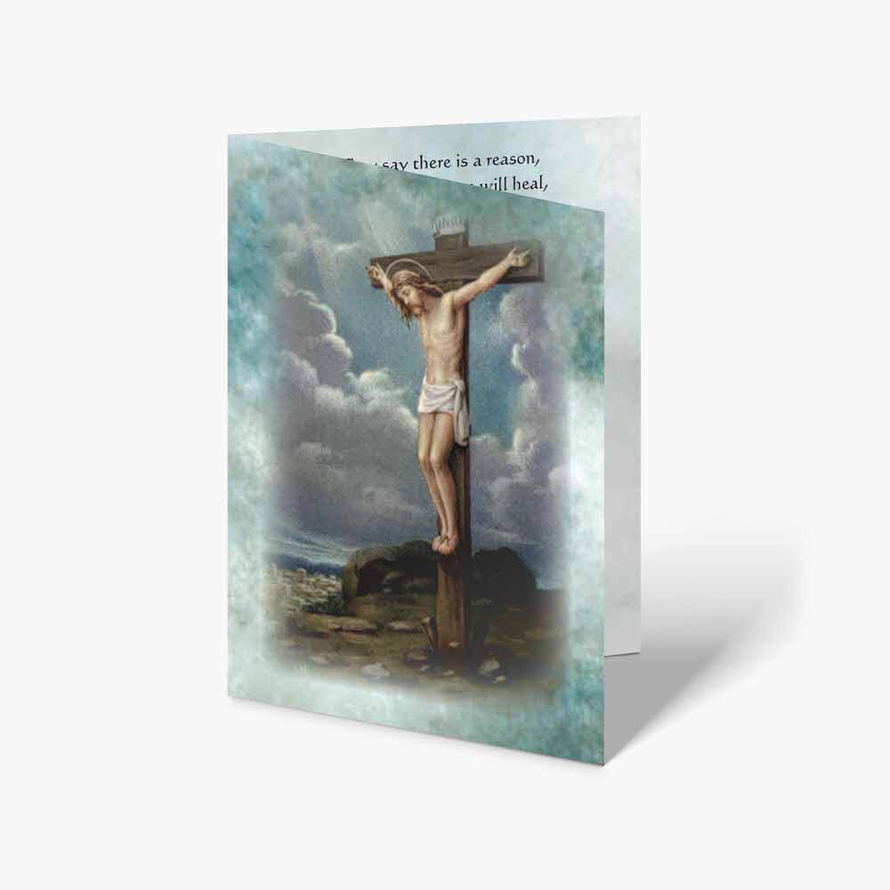 person on the cross greeting card