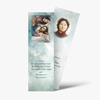 a bookmark with a picture of jesus and his mother