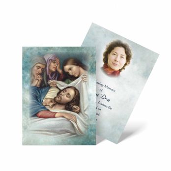 a card with a picture of jesus and his family