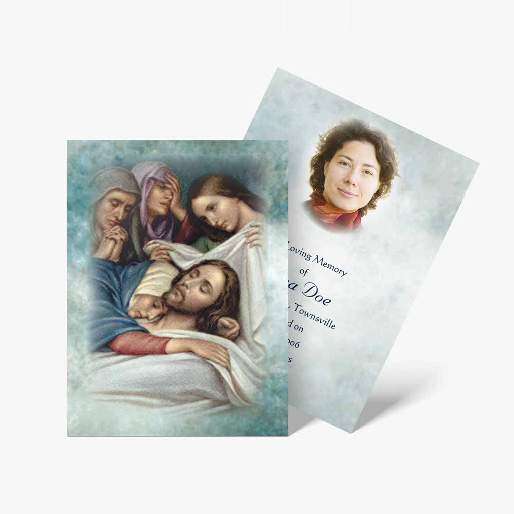 a card with a picture of jesus and his family