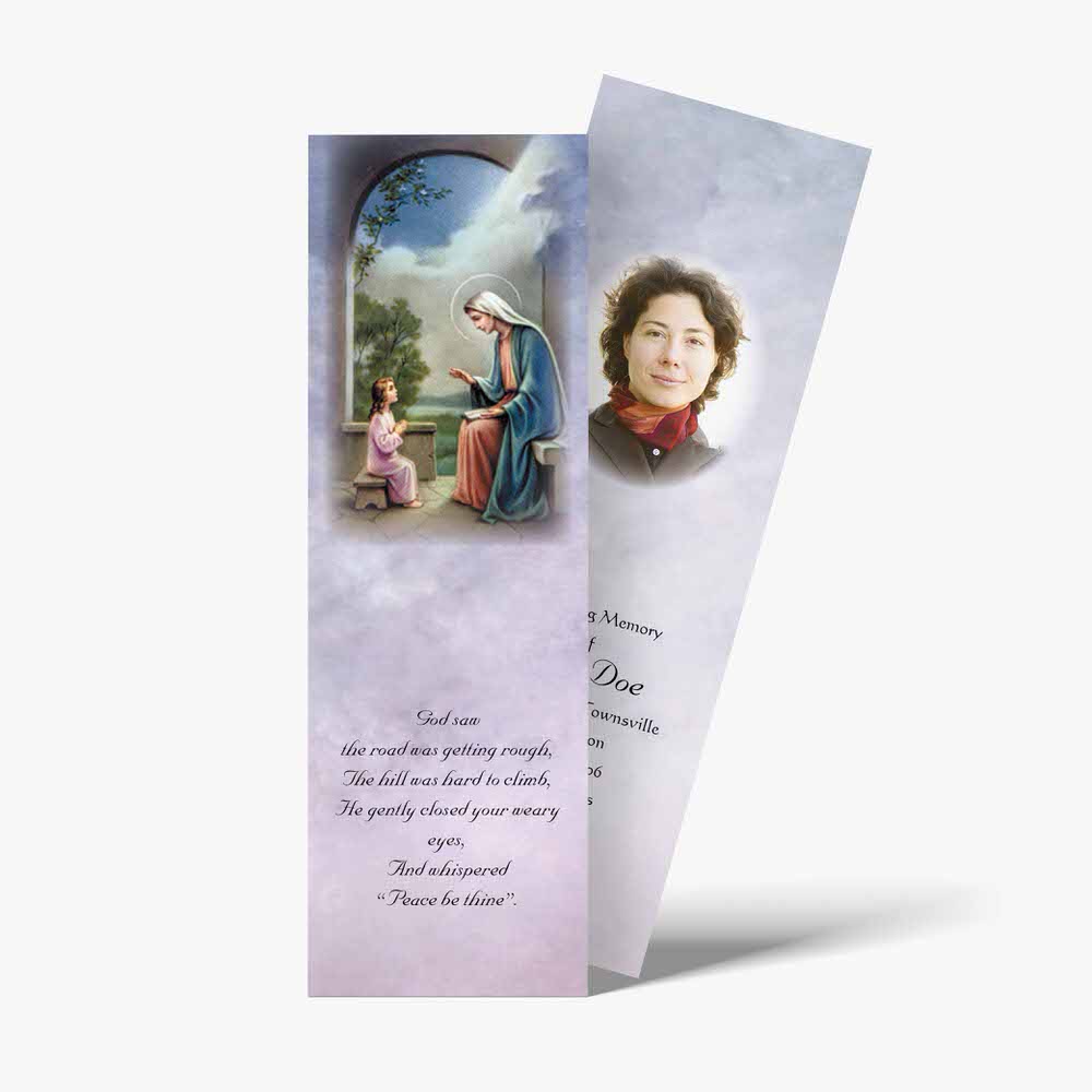 a bookmark with a picture of a mother and child