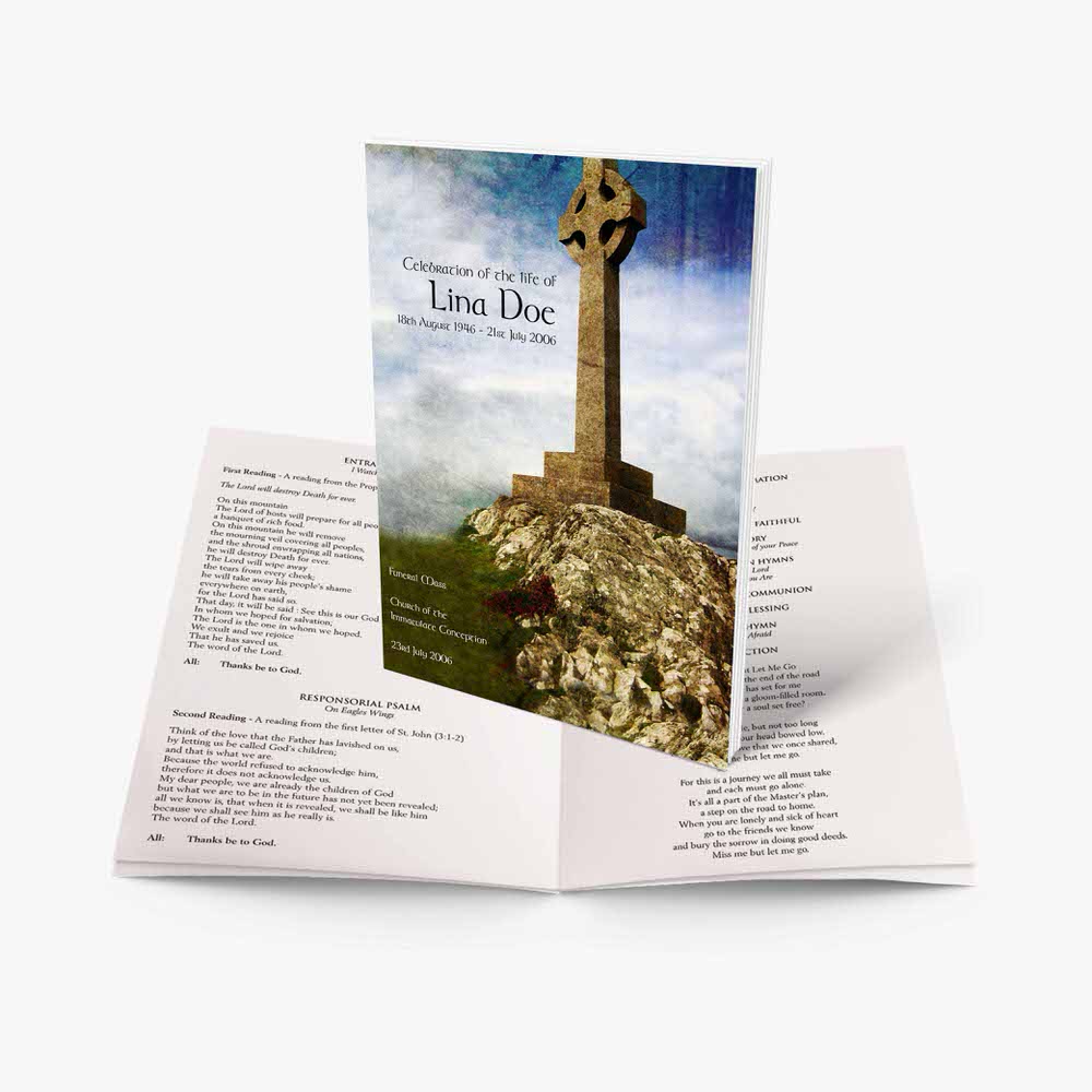 celtic cross memorial booklet