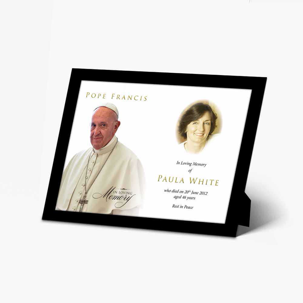 pope francis death photo frame