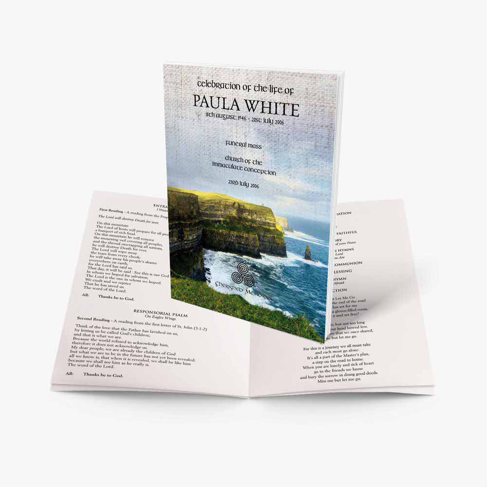pallia white funeral service booklet