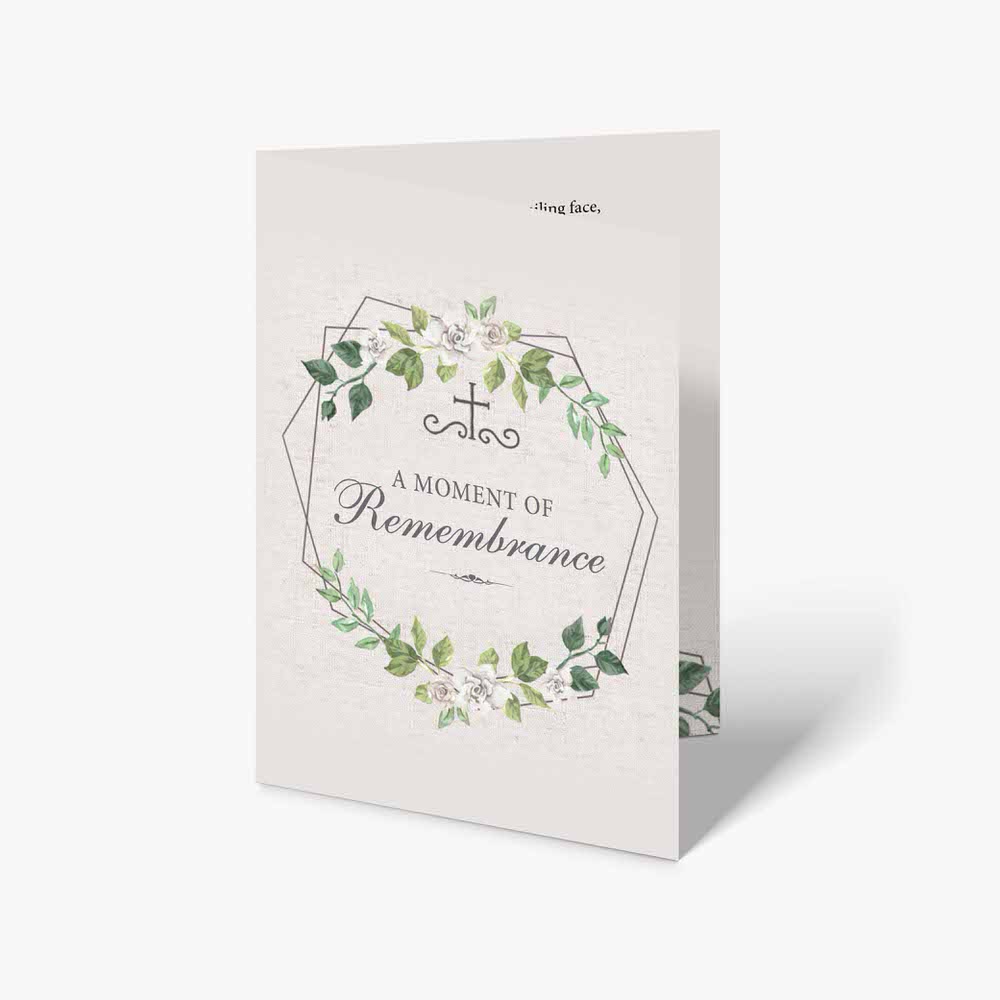 a floral remembrance card