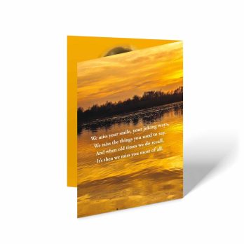 sunset on the lake greeting card