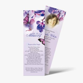 a bookmarks with a purple butterfly and a poem