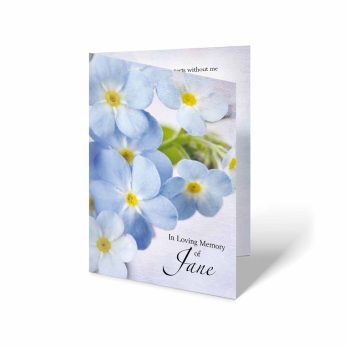 forget me not blue flowers - memorial card