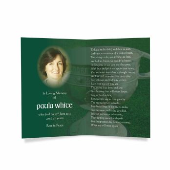 green funeral card template